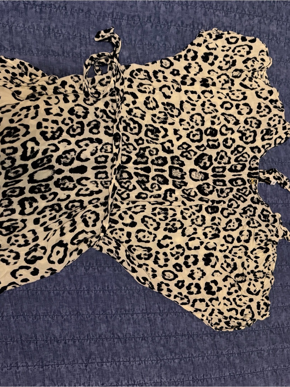 Vix Cream and Black Leopard Print Swim Coverup